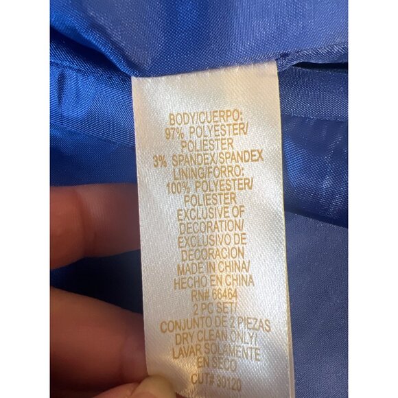 Z Studio 2 pc Formal Jacket & Sleeveless Top Blue Bead Accent Size 18 - Picture 12 of 12